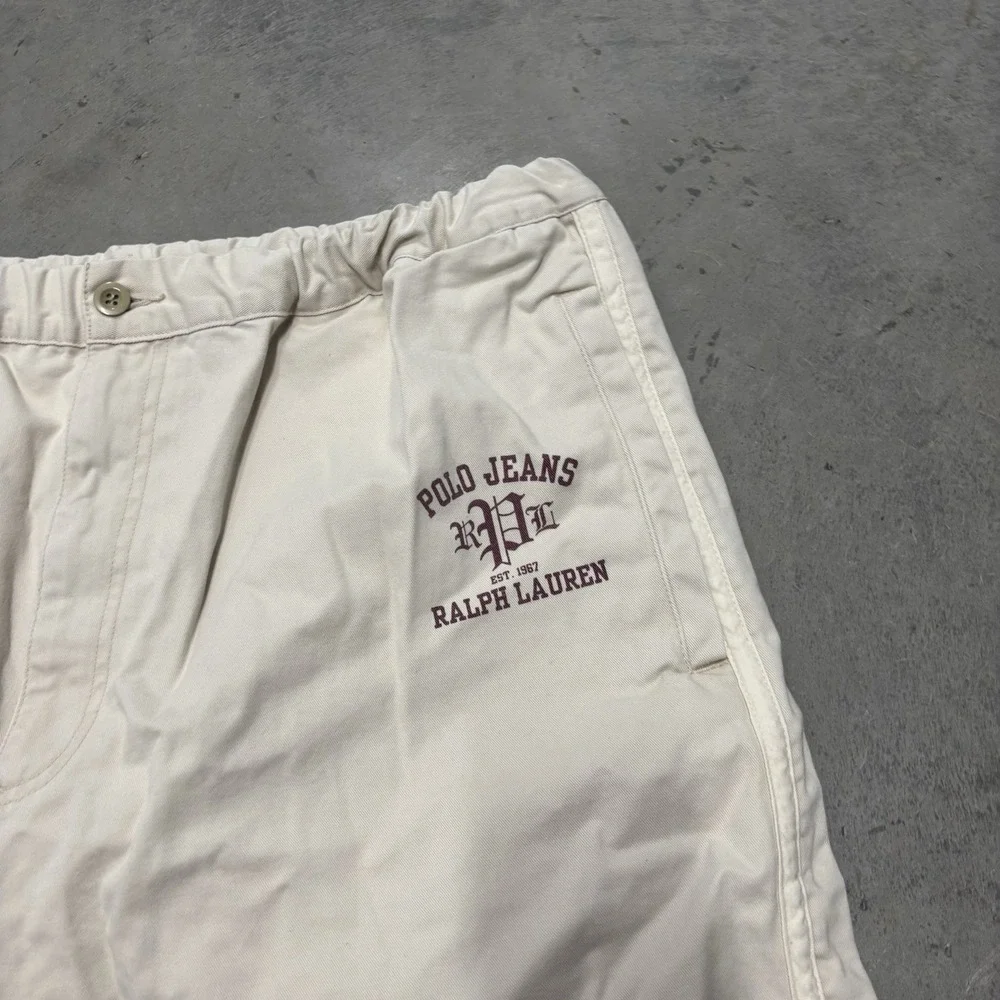 Ralph Lauren Men's Shorts XXL Biege Polo Jeans Co Drawstring 40x11 Cotton‎